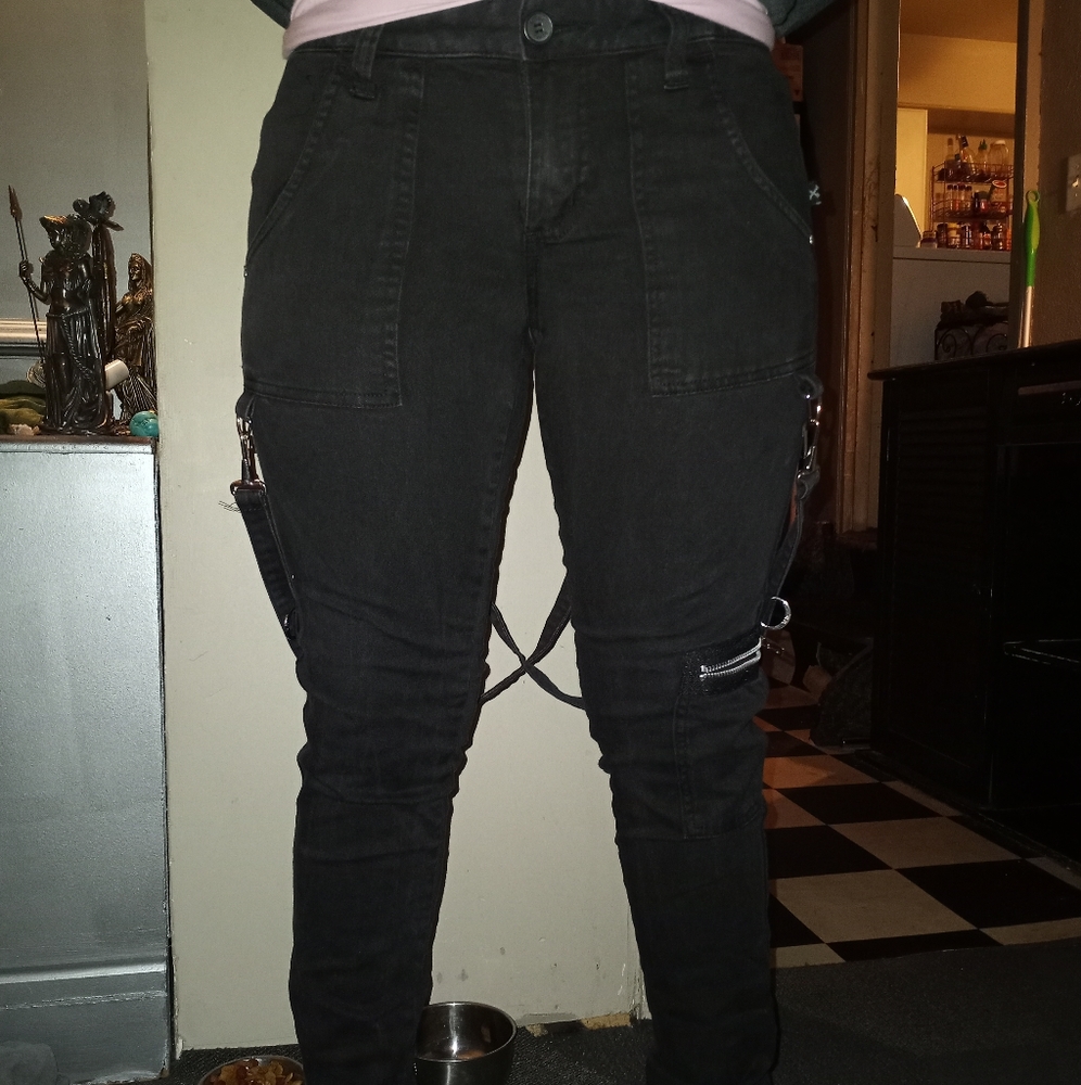 Black pair of pants by royal bones size 9